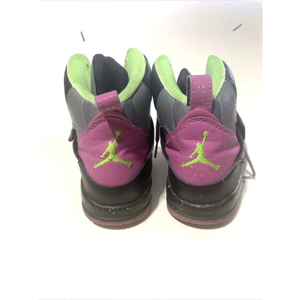 Kids Youth Jordan Flight 45 High GS Cool Grey Lime Basketball Shoes Size 3Y‎